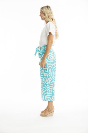 Poplin Print Pants