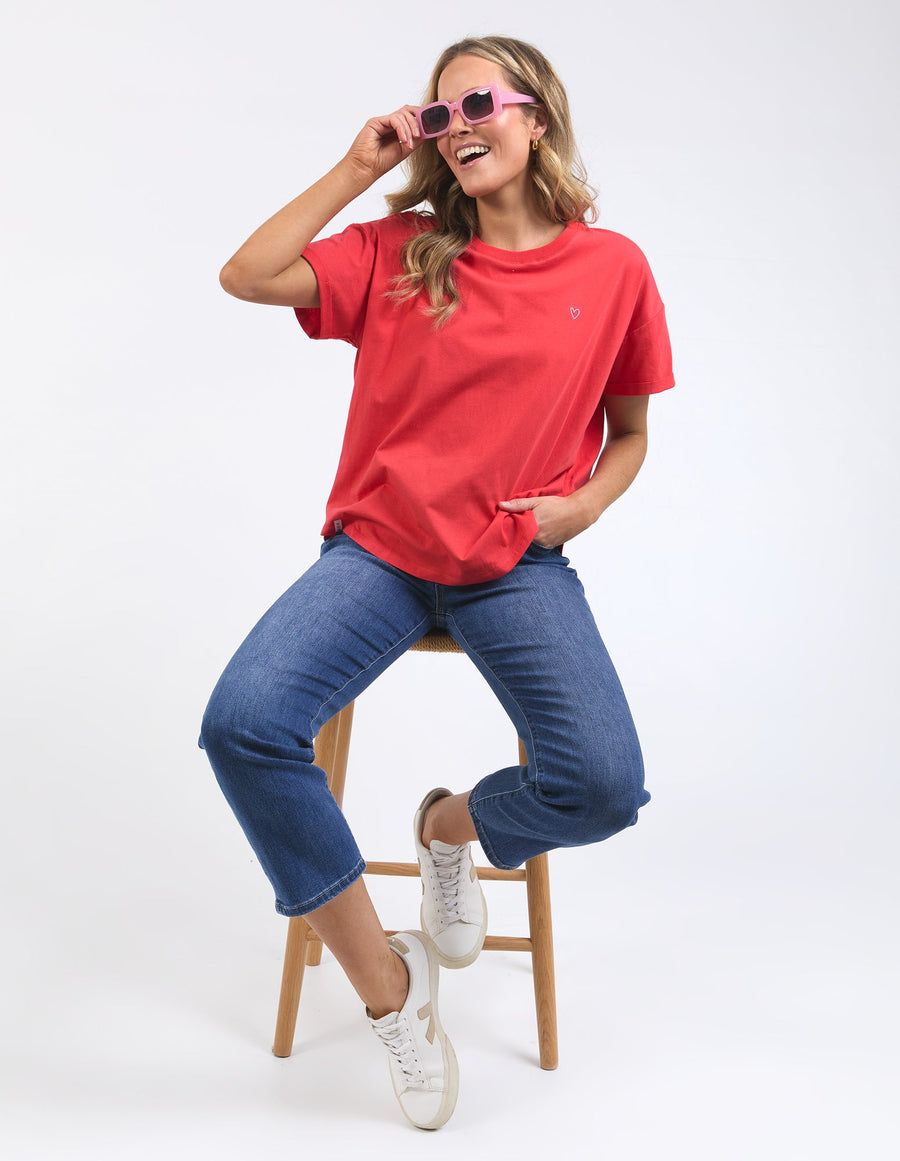 Halli Short Sleeve Tee - Bittersweet Red