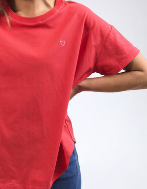 Halli Short Sleeve Tee - Bittersweet Red