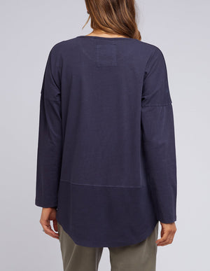 Fundamental Rib Long Sleeve Tee - Navy