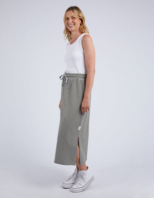 Travel Skirt - Khaki & White