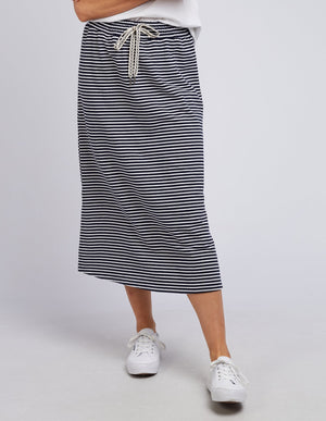 Travel Skirt - Navy & White Stripe