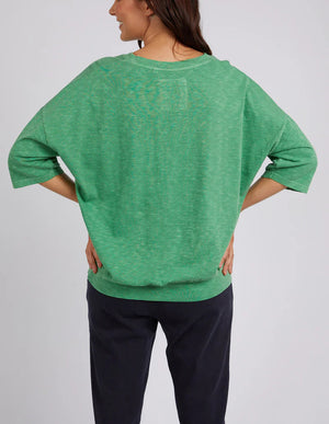 Mazie Vee Neck Tee - Green Briar