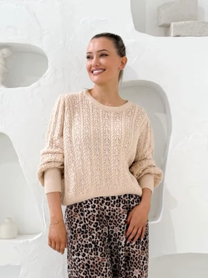 Crochet Knit - Beige