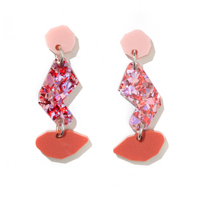 Winnie Earrings - Pink & Red