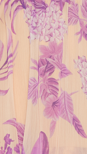 Floral Chiffon Trim Detail Tiered Dress