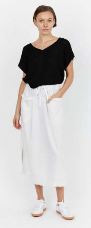 Joshua Frayed Linen Skirt