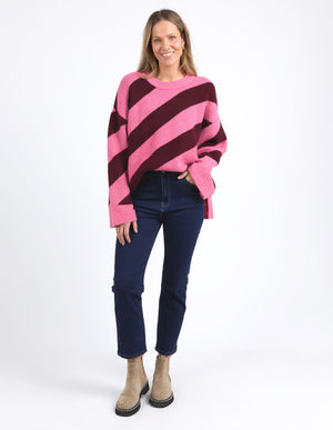 Sage Diagonal Stripe Knit